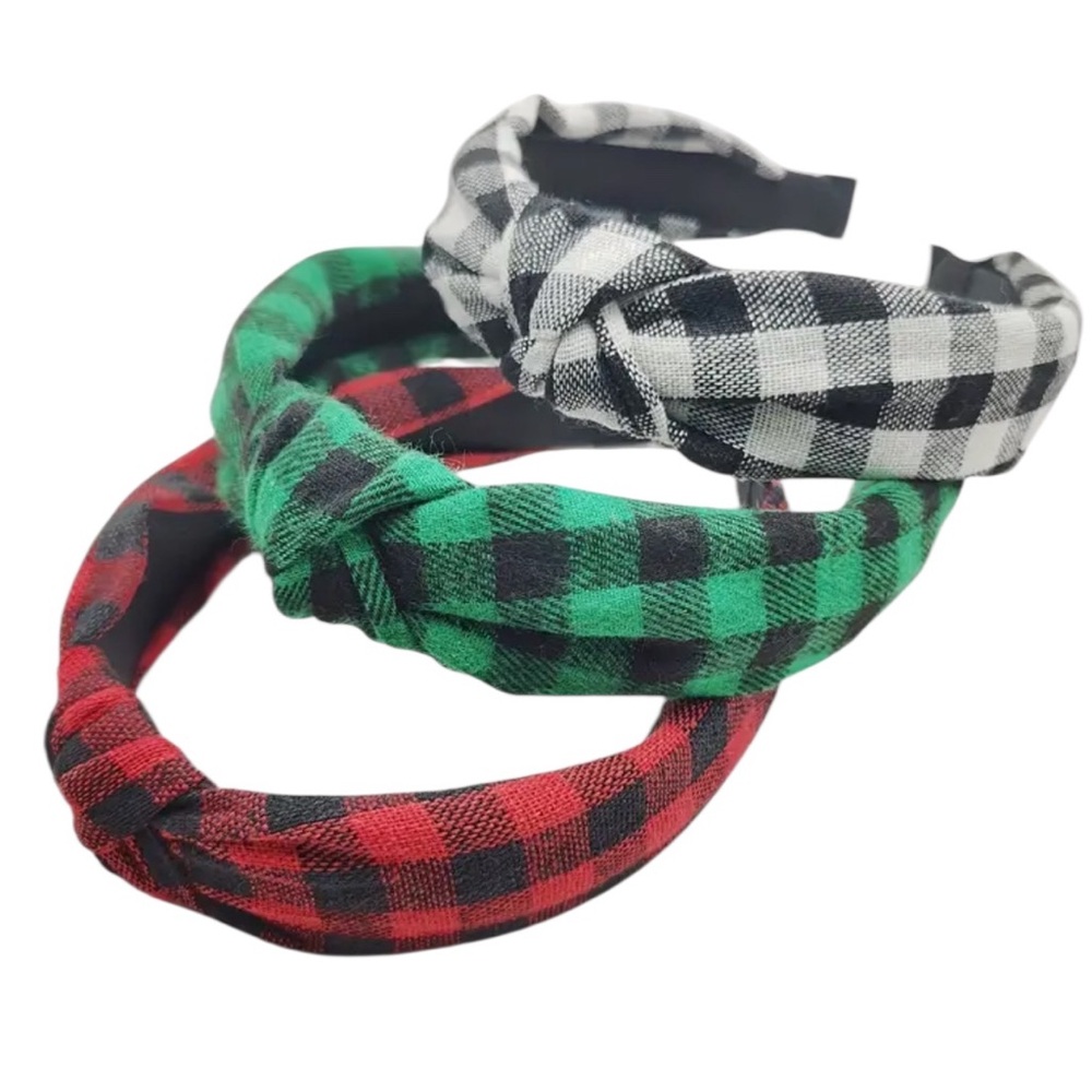 💖 3/$30 💖 Buffalo Plaid Knotted Headbands